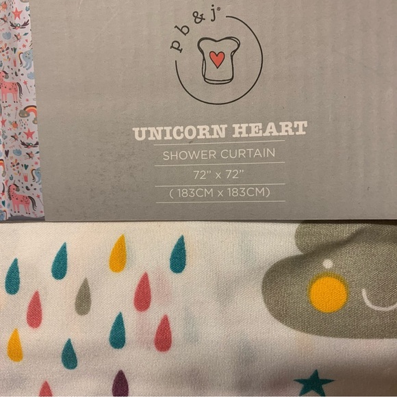 Unicorn Rainbow Fabric Shower Curtain 70 X 72 In Multicolor Pink pb & j - Picture 3 of 7
